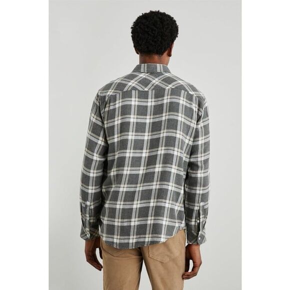 Rails Lennox Shirt in Charcoal Ghurka Melange Size Medium - Picture 5 of 9